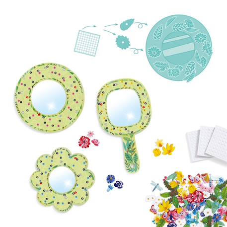 Do it yourself 3 miroirs à décorer douceur florale Multicolore 2 - vertbaudet enfant 