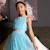 Robe demoiselle d'honneur  en voile    hepburn Bleu ciel 2 - vertbaudet enfant 