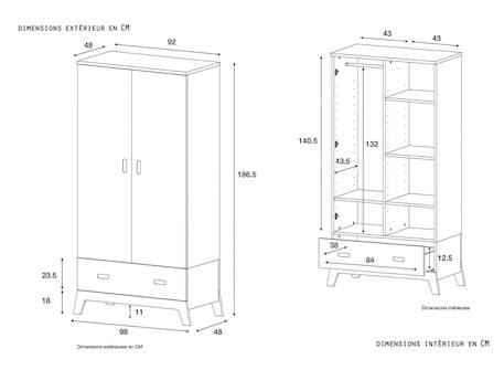 Armoire enfant et bébé archipel Blanc & chêne 5 - vertbaudet enfant 
