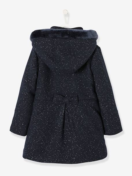 Manteau à capuche en drap de laine fille Marine grisé+VIOLINE 5 - vertbaudet enfant 