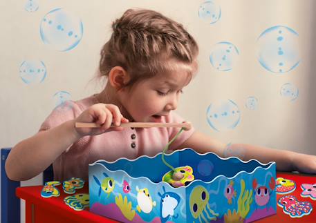 Montessori baby bois fish fun 'pêche à la ligne magnétique' Multicolore 2 - vertbaudet enfant 