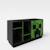 Meuble tv minecraft avec led et passage de câbles - 4 niches et porte Noir - creeper 5 - vertbaudet enfant 