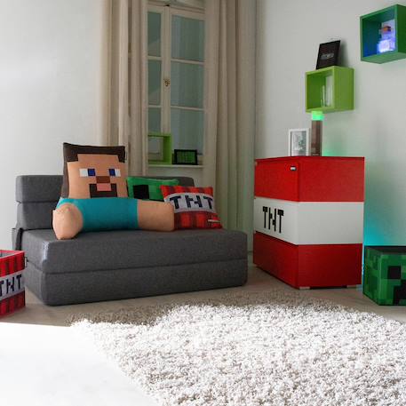 Canapé-lit dépliant minecraft pour enfants et invités Gris 5 - vertbaudet enfant 