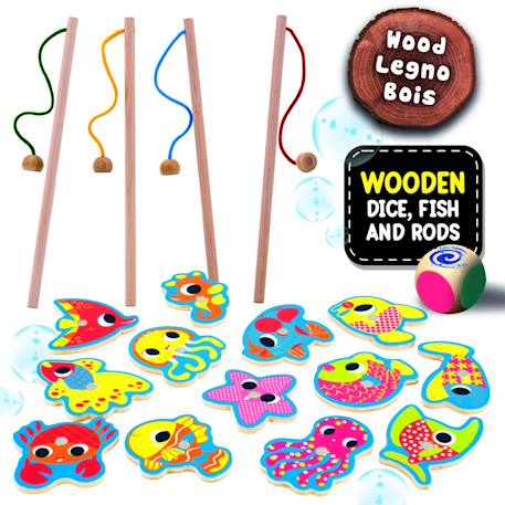 Montessori baby bois fish fun 'pêche à la ligne magnétique' Multicolore 4 - vertbaudet enfant 