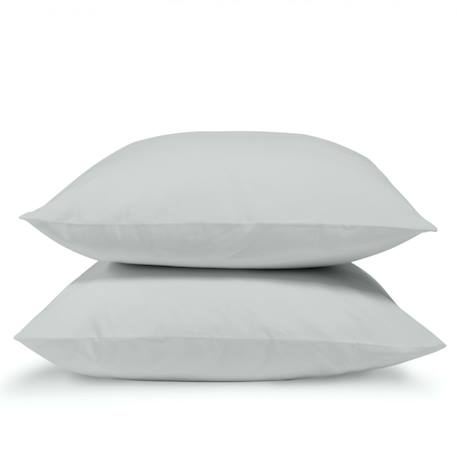 Lot de 2 taies d'oreiller percale de coton Blanc+Gris clair+Kaki+Moutarde+Terracotta 5 - vertbaudet enfant 