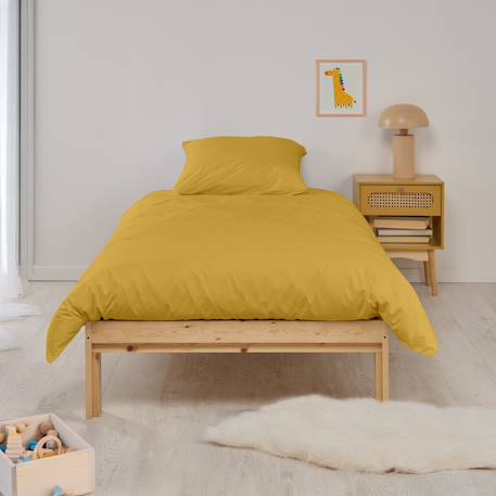 Parure de lit percale de coton unie Blanc+Kaki+Moutarde 10 - vertbaudet enfant 