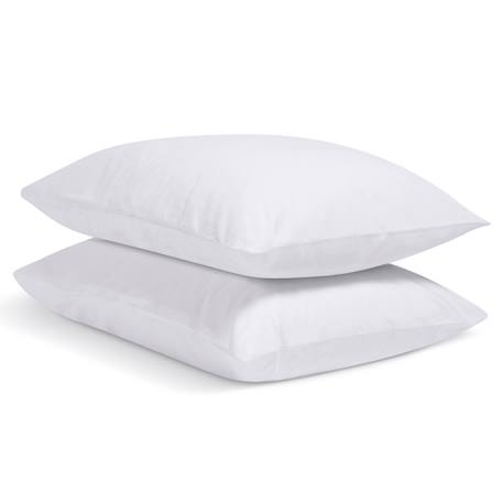 Lot de 2 taies d'oreiller percale de coton Blanc+Gris clair+Kaki+Moutarde+Terracotta 2 - vertbaudet enfant 