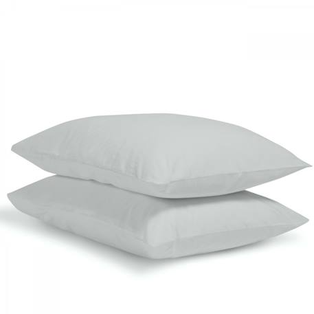 Lot de 2 taies d'oreiller percale de coton Blanc+Gris clair+Kaki+Moutarde+Terracotta 6 - vertbaudet enfant 