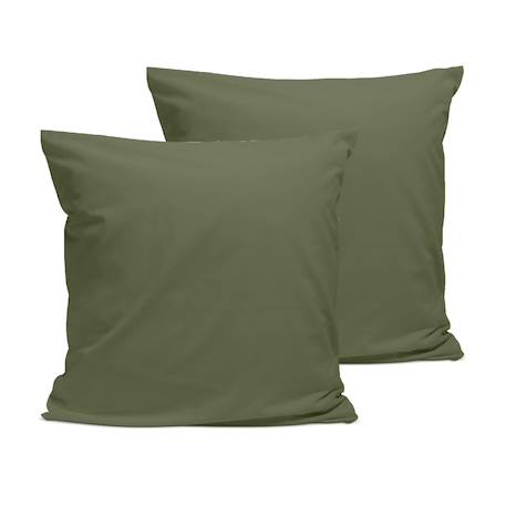 Lot de 2 taies d'oreiller percale de coton Blanc+Gris clair+Kaki+Moutarde+Terracotta 8 - vertbaudet enfant 