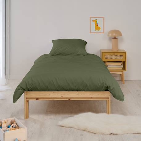 Parure de lit percale de coton unie Blanc+Kaki+Moutarde 6 - vertbaudet enfant 