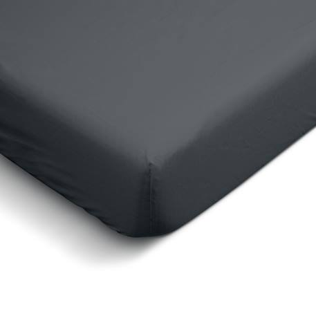 Drap housse uni percale de coton bonnet 28cm Anthracite+Gris clair+Kaki+Moutarde 2 - vertbaudet enfant 