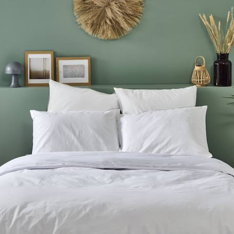 Lot de 2 taies d'oreiller percale de coton Blanc+Gris clair+Kaki+Moutarde+Terracotta 4 - vertbaudet enfant 