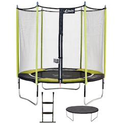 Trampoline jardin ø 250?cm + filet + échelle + bâche - jumpi 250 - noir/vert  - vertbaudet enfant