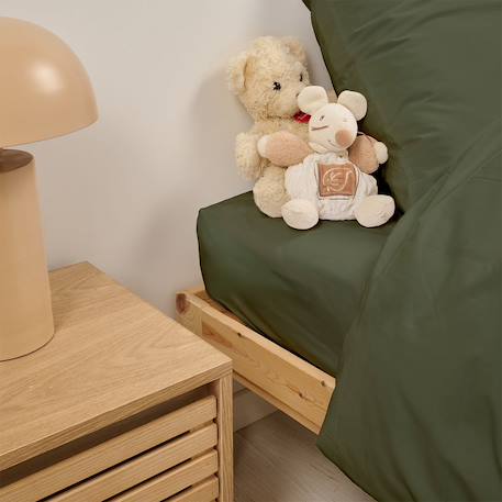 Drap housse uni percale de coton bonnet 28cm Anthracite+Gris clair+Kaki+Moutarde 9 - vertbaudet enfant 