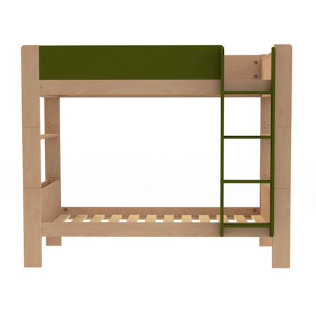 Lit superposé séparable en hêtre arsène Blanc-bois+Bois+Vert-bois 18 - vertbaudet enfant 