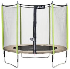Trampoline jardin ø 300?cm + filet de sécurité - jumpi 300 - taupe/vert  - vertbaudet enfant