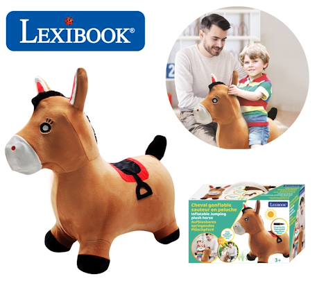 Poney sauteur gonflable avec housse en peluche Marron 2 - vertbaudet enfant 