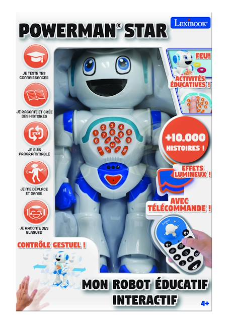 Powerman star robot interactif télécommandé (français) Programmable, 10 000 histoires Blanc 6 - vertbaudet enfant 