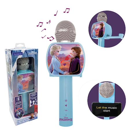 Micro karaoké sans fil reine des neiges avec enceinte bluetooth MULTICOLORE 2 - vertbaudet enfant 