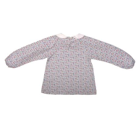 Blouse fleurie liberty  pour   col claudine Bordeaux beige 5 - vertbaudet enfant 