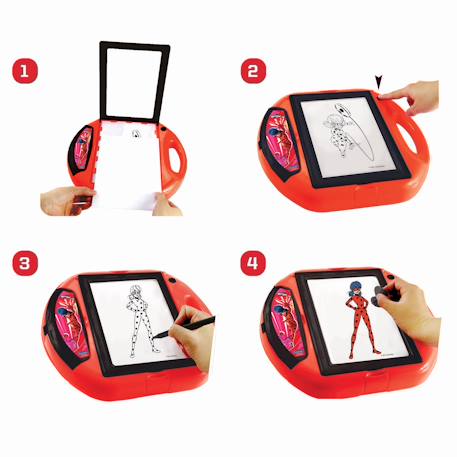 Projecteur à dessin miraculous avec modèles et tampons Rouge 5 - vertbaudet enfant 