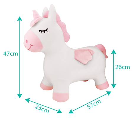 Licorne sauteuse gonflable avec housse en peluche Blanc 1 - vertbaudet enfant 