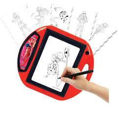 Jouet-Activités artistiques et musicales-Projecteur à dessin miraculous avec modèles et tampons