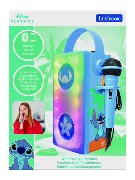 Enceinte bluetooth portable avec micro et effets lumineux stitch MULTICOLORE 3 - vertbaudet enfant 