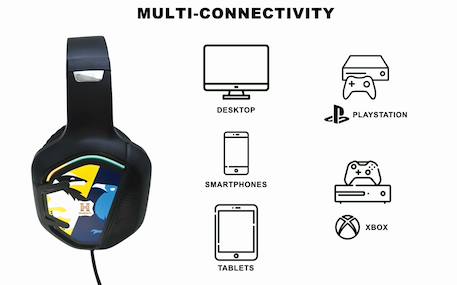 Casque gaming filaire lumineux harry potter MULTICOLORE 4 - vertbaudet enfant 