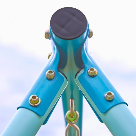 Portique 2 balançoires et vis-à-vis  métal h185cm Bleu - vert 3 - vertbaudet enfant 