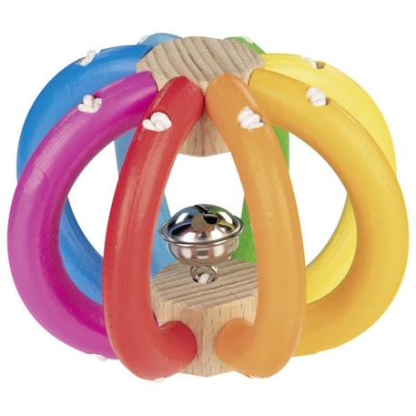 Hochet flexible en bois arc-en-ciel Multi-coloured 1 - vertbaudet enfant 