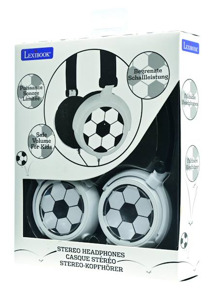 Casque stéréo filaire pliable football avec limitation de volume d'écoute MULTICOLORE 4 - vertbaudet enfant 