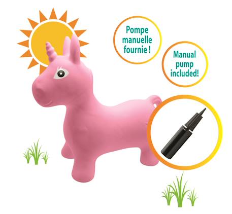 Licorne sauteuse gonflable avec housse en peluche Blanc 3 - vertbaudet enfant 