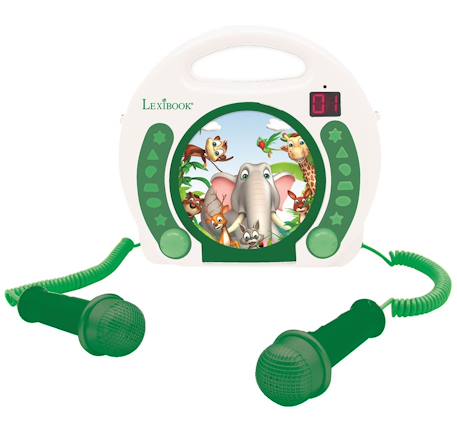 Lecteur cd portable avec 2 microphones animaux MULTICOLORE 3 - vertbaudet enfant 