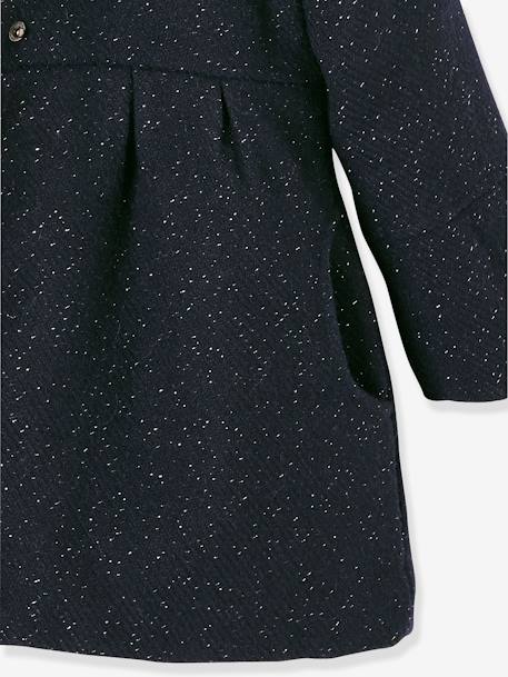 Manteau à capuche fille drap de laine Marine grisé 7 - vertbaudet enfant 
