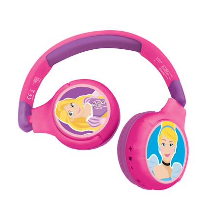 Casque 2 en 1 disney princesse bluetooth et filaire avec limitation de son MULTICOLORE 1 - vertbaudet enfant 