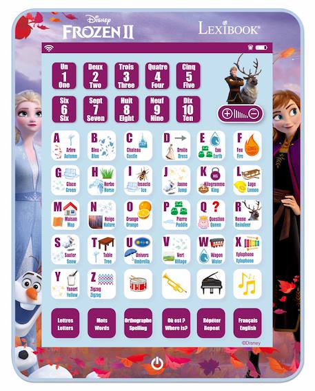 Tablette éducative bilingue la reine des neiges en français et en anglais MULTICOLORE 1 - vertbaudet enfant 