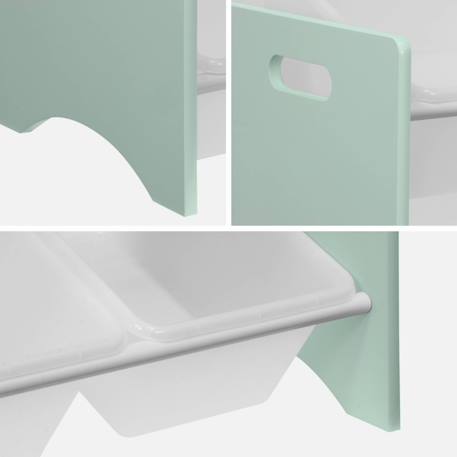 Meuble de rangement pour enfant avec 9 casiers - tobias - mdf décor bois naturel, 64x295x60cm Blanc+Naturel+Vert céladon 15 - vertbaudet enfant 