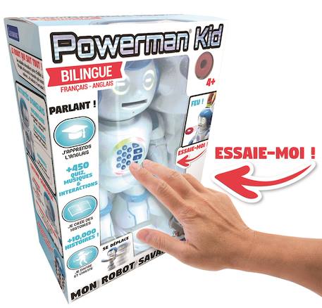 Powerman kid mon robot ludo-educatif bilingue (français/anglais) avec télécommande, programmable, dance, musique Blanc 6 - vertbaudet enfant 
