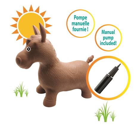 Poney sauteur gonflable avec housse en peluche Marron 4 - vertbaudet enfant 