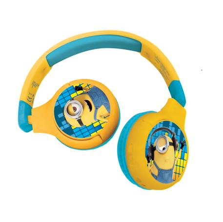 Casque 2 en 1 les minions bluetooth et filaire avec limitation de son Jaune 1 - vertbaudet enfant 