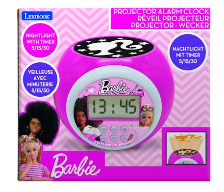 Réveil projecteur Barbie avec Fonction Alarme, veilleuse, écran LCD, à piles MULTICOLORE 4 - vertbaudet enfant 