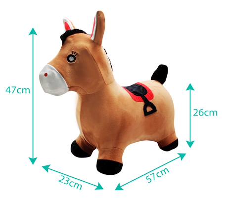 Poney sauteur gonflable avec housse en peluche Marron 3 - vertbaudet enfant 