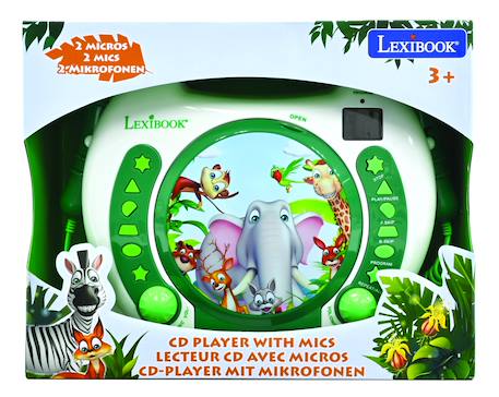 Lecteur cd portable avec 2 microphones animaux MULTICOLORE 5 - vertbaudet enfant 
