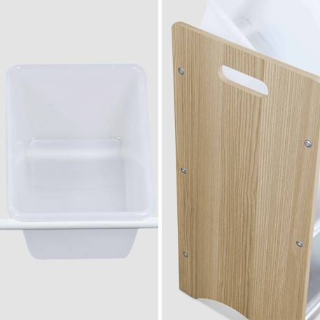Meuble de rangement pour enfant avec 9 casiers - tobias - mdf décor bois naturel, 64x295x60cm Blanc+Naturel+Vert céladon 9 - vertbaudet enfant 