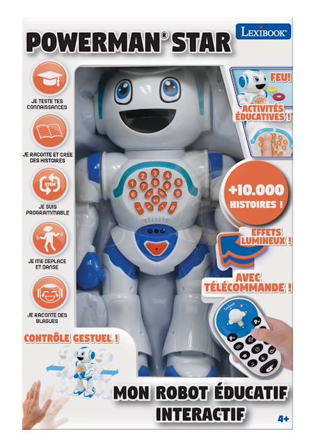 Powerman star robot interactif télécommandé (français) Programmable, 10 000 histoires Blanc 5 - vertbaudet enfant 
