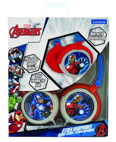 Casque stéréo filaire pliable avengers avec limitation de volume d'écoute MULTICOLORE 5 - vertbaudet enfant 