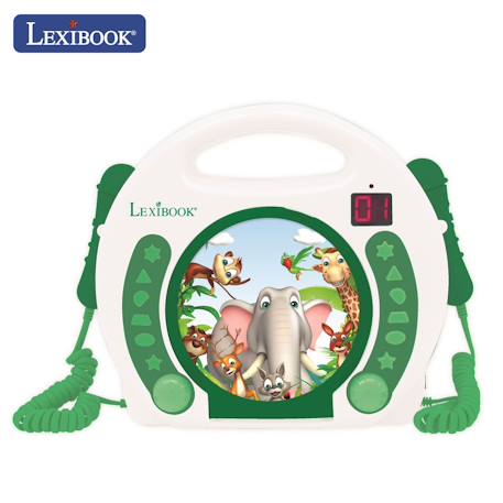 Lecteur cd portable avec 2 microphones animaux MULTICOLORE 1 - vertbaudet enfant 