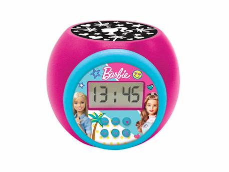 Réveil projecteur Barbie avec Fonction Alarme, veilleuse, écran LCD, à piles MULTICOLORE 1 - vertbaudet enfant 