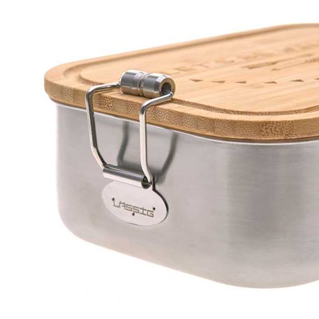 Boîte à goûter en inox et bambou adventure Multi-coloured 3 - vertbaudet enfant 